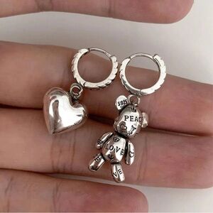 Love & Peace Harmony: Mismatched Silver Earrings